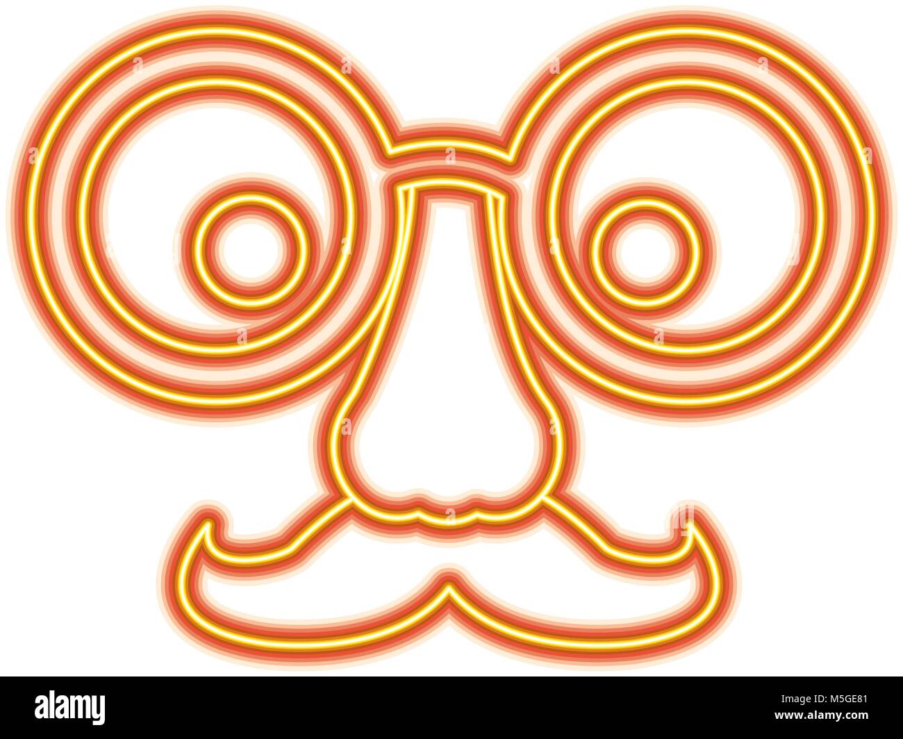 Funny fake moustache lunettes masque et nez Illustration de Vecteur