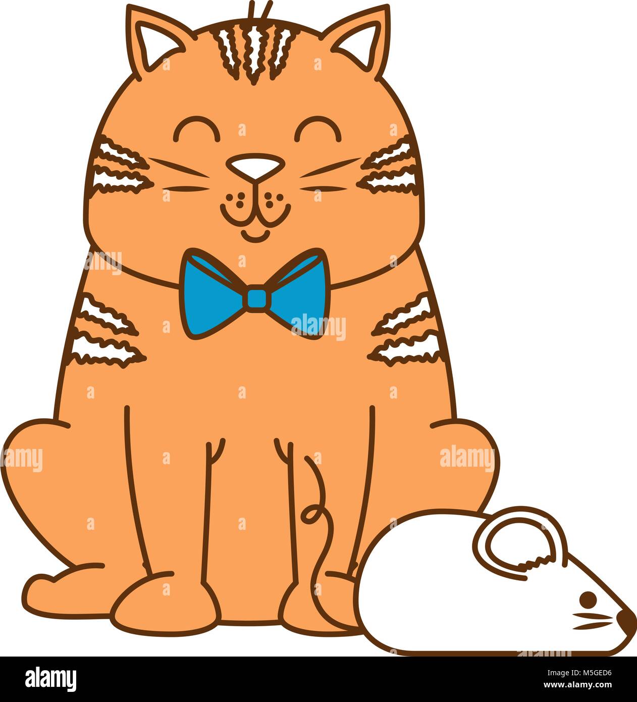 Mascotte Chat Avec Souris Image Vectorielle Stock Alamy