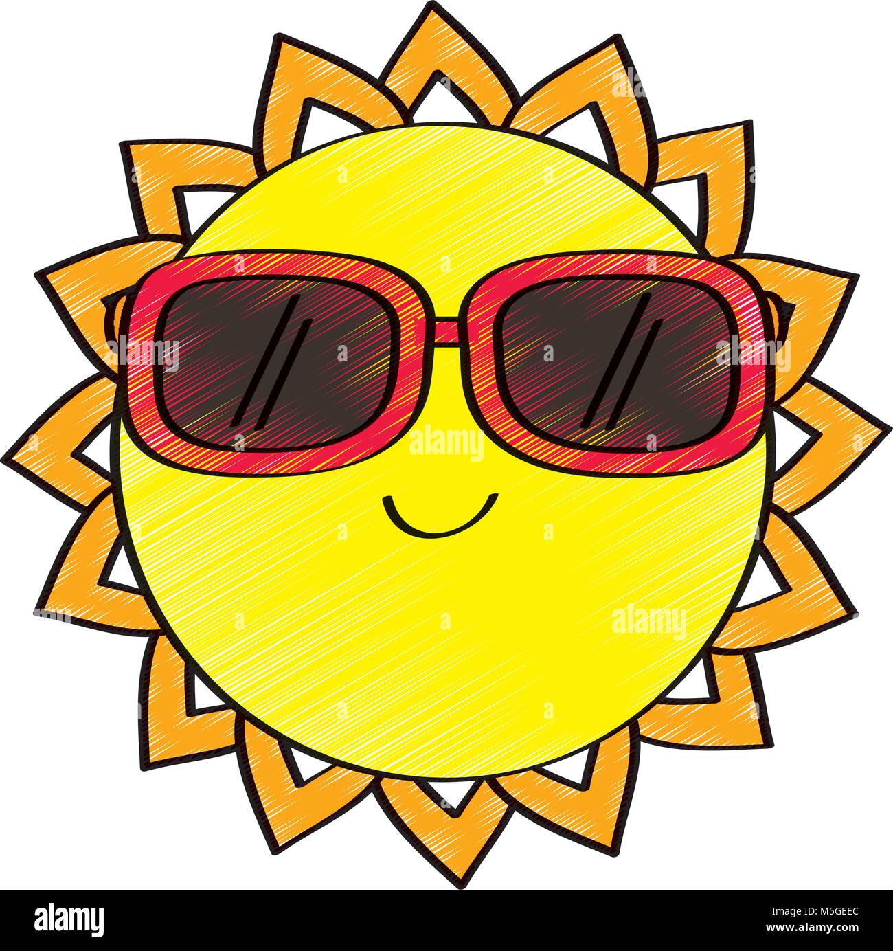 Portant des lunettes de soleil dessin animé caractère d'été Image  Vectorielle Stock - Alamy