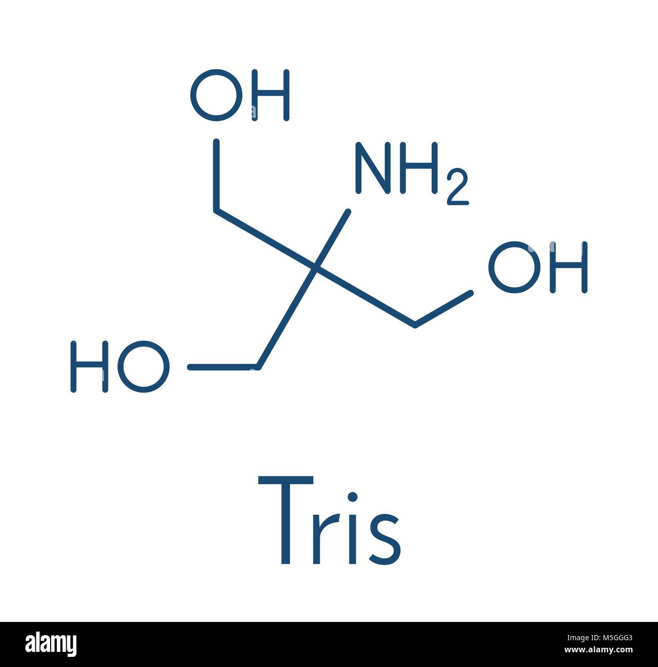 Agent tampon Tris molécule. Également connu sous le nom de trométhamine.  Formule topologique Image Vectorielle Stock - Alamy