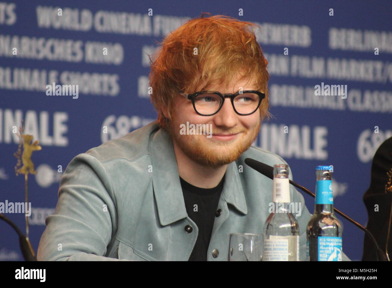 Berlin, Allemagne. 23 Février, 2018. Conférence de presse à l'hôtel Grand Hyatt à Berlin/Allemagne pour » Auteur-compositeur" par 68e Berlinale, avec Murray Cummings (réalisateur, scénariste, monteur, producteur), Ed Sheeran, Foy Vance Alejandro , Reyes-Knight, Billy Cummings , "Crédits : T.O.Images / Alamy Live News" Banque D'Images