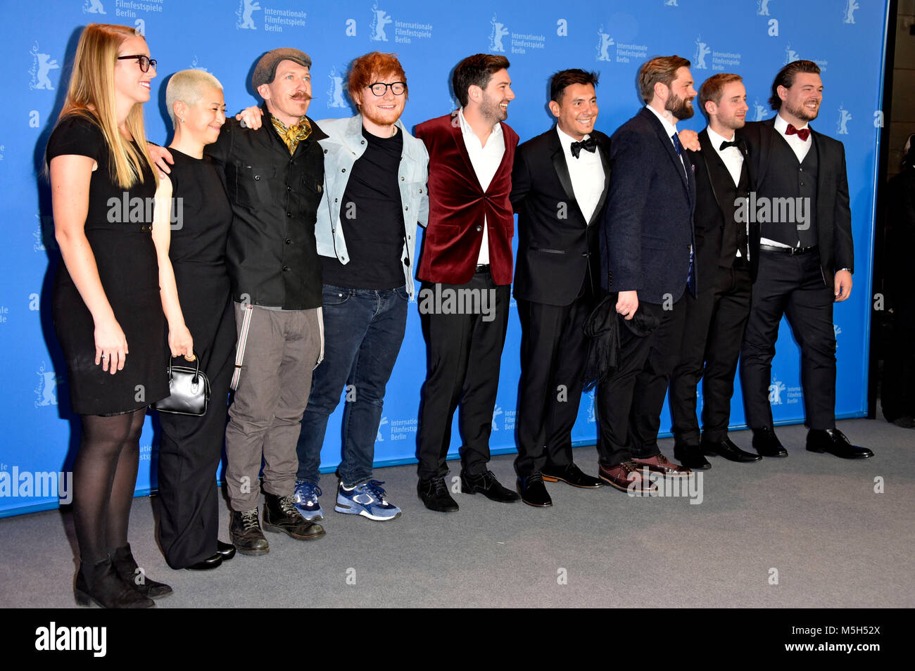 Maleri Sevier, Kimmie Kim, Foy Vance, Ed Sheeran, Murray Cummings, Alejandro Reyes-Knight Wainwright-Pearce, Ben, Billy Cummings et William Bean lors de la 'Songwriter' photocall à la 68e Festival International du Film de Berlin / Berlinale 2018 le 23 février 2018 à Berlin, Allemagne. Banque D'Images