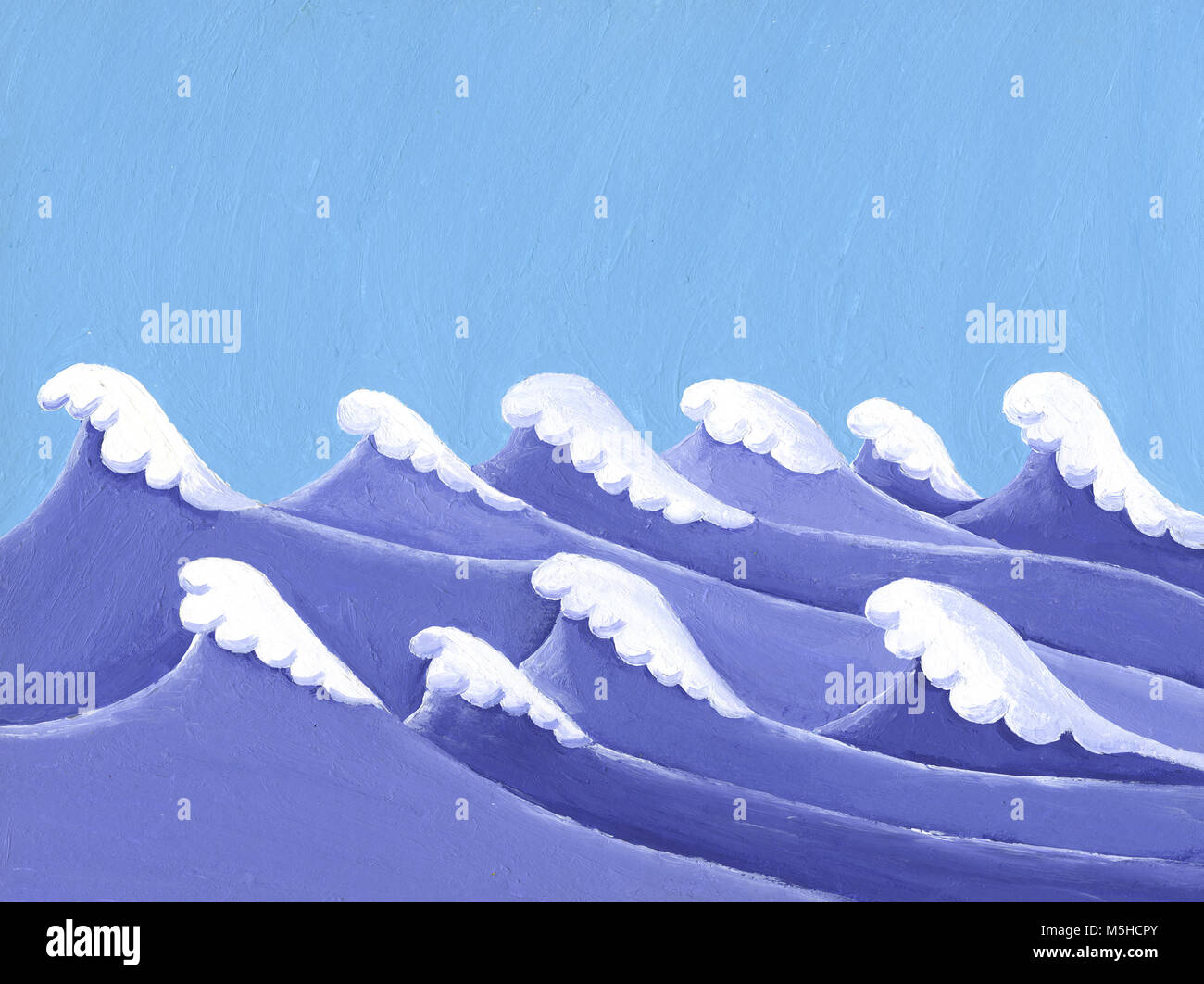 Les vagues de la mer peinture acrylique Banque D'Images
