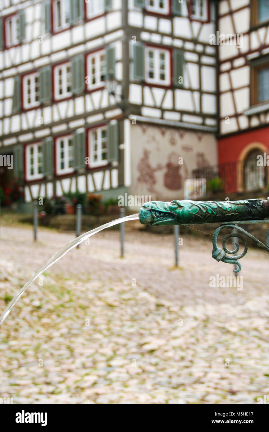 L'hôtel de ville, l'ancien hôtel de ville symbole de Schiltach, la ville pittoresque n la forêt noire, en Allemagne. Banque D'Images