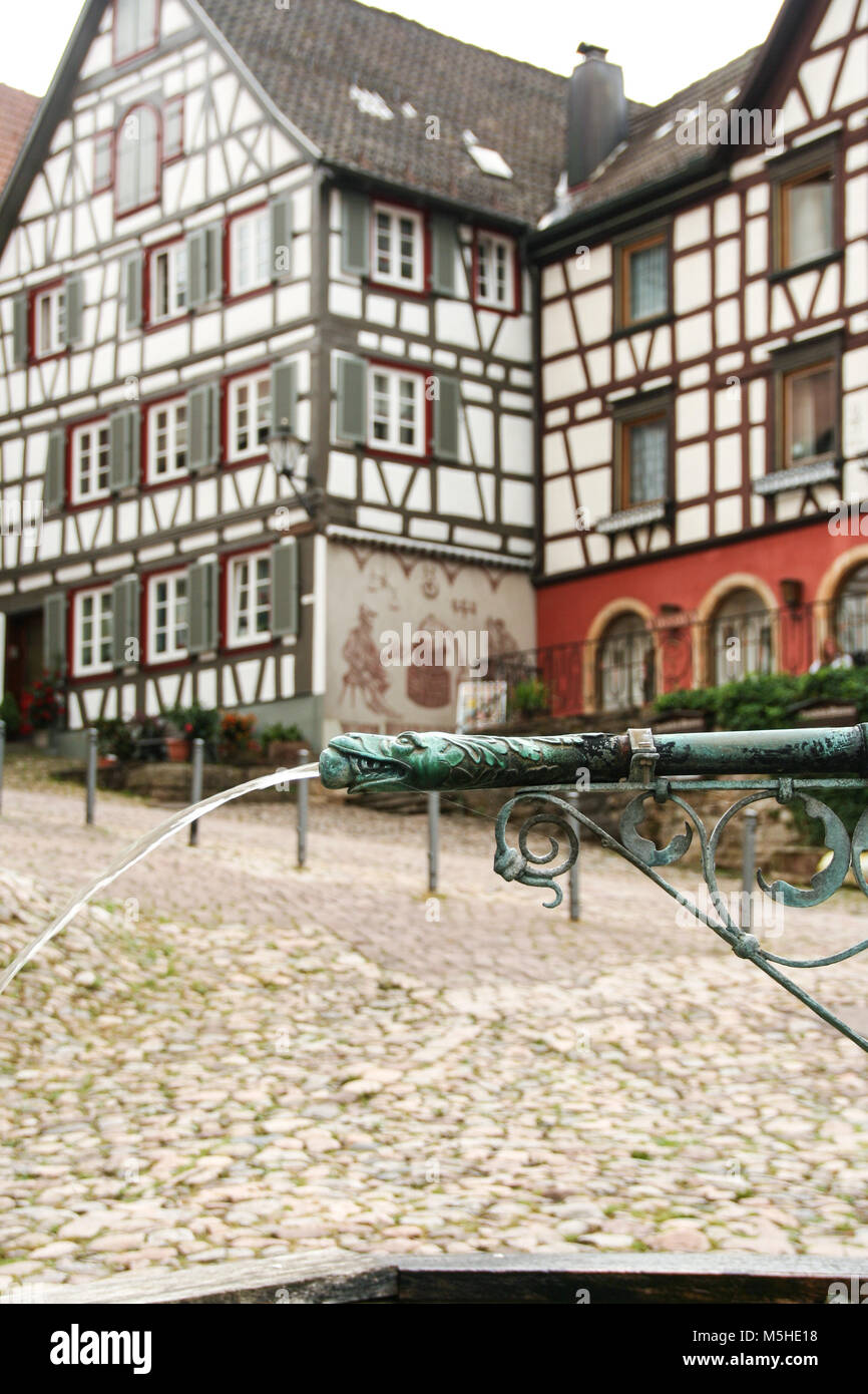 L'hôtel de ville, l'ancien hôtel de ville symbole de Schiltach, la ville pittoresque n la forêt noire, en Allemagne. Banque D'Images