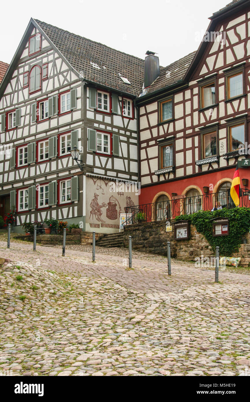 L'hôtel de ville, l'ancien hôtel de ville symbole de Schiltach, la ville pittoresque n la forêt noire, en Allemagne. Banque D'Images