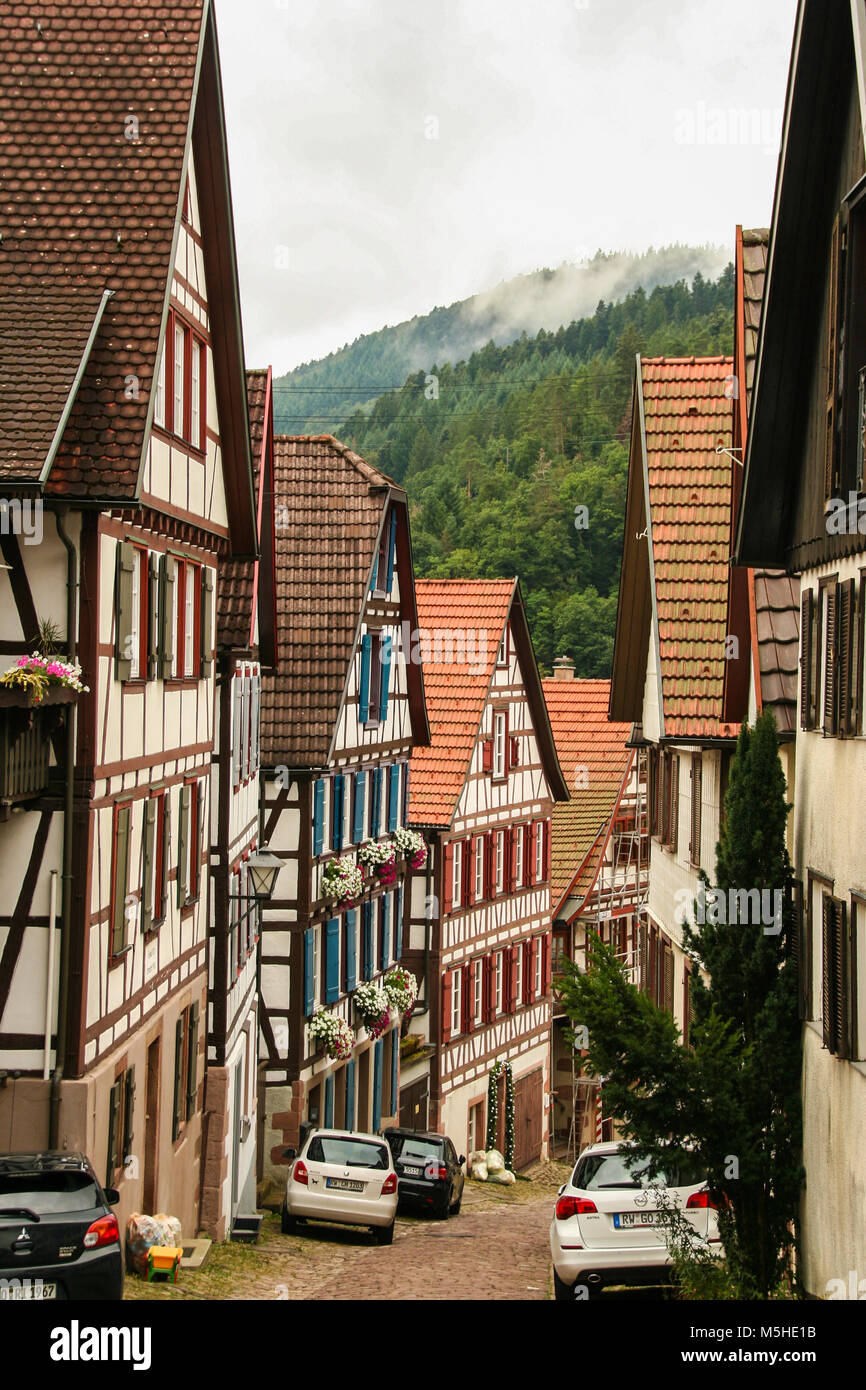 La pittoresque ville de Schiltach en Forêt-Noire, Baden WUttemberg, Allemagne Banque D'Images