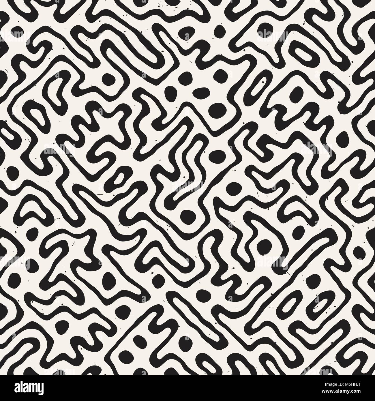 Modèle transparent avec des lignes de labyrinthe. Résumé fond monochrome. Vector hand drawn labyrinthe. Illustration de Vecteur