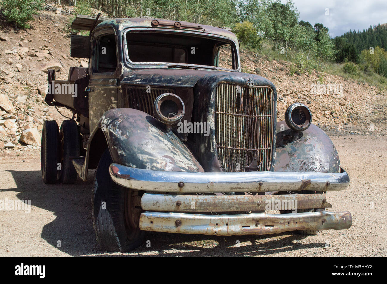 Vintage camionnette abandonnée Banque D'Images