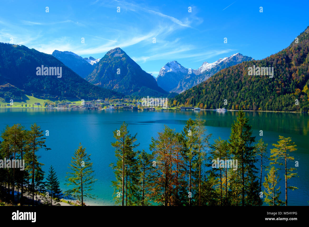 Über den Achensee Karwendel und die Pertisau, Tirol, Österreich Banque D'Images