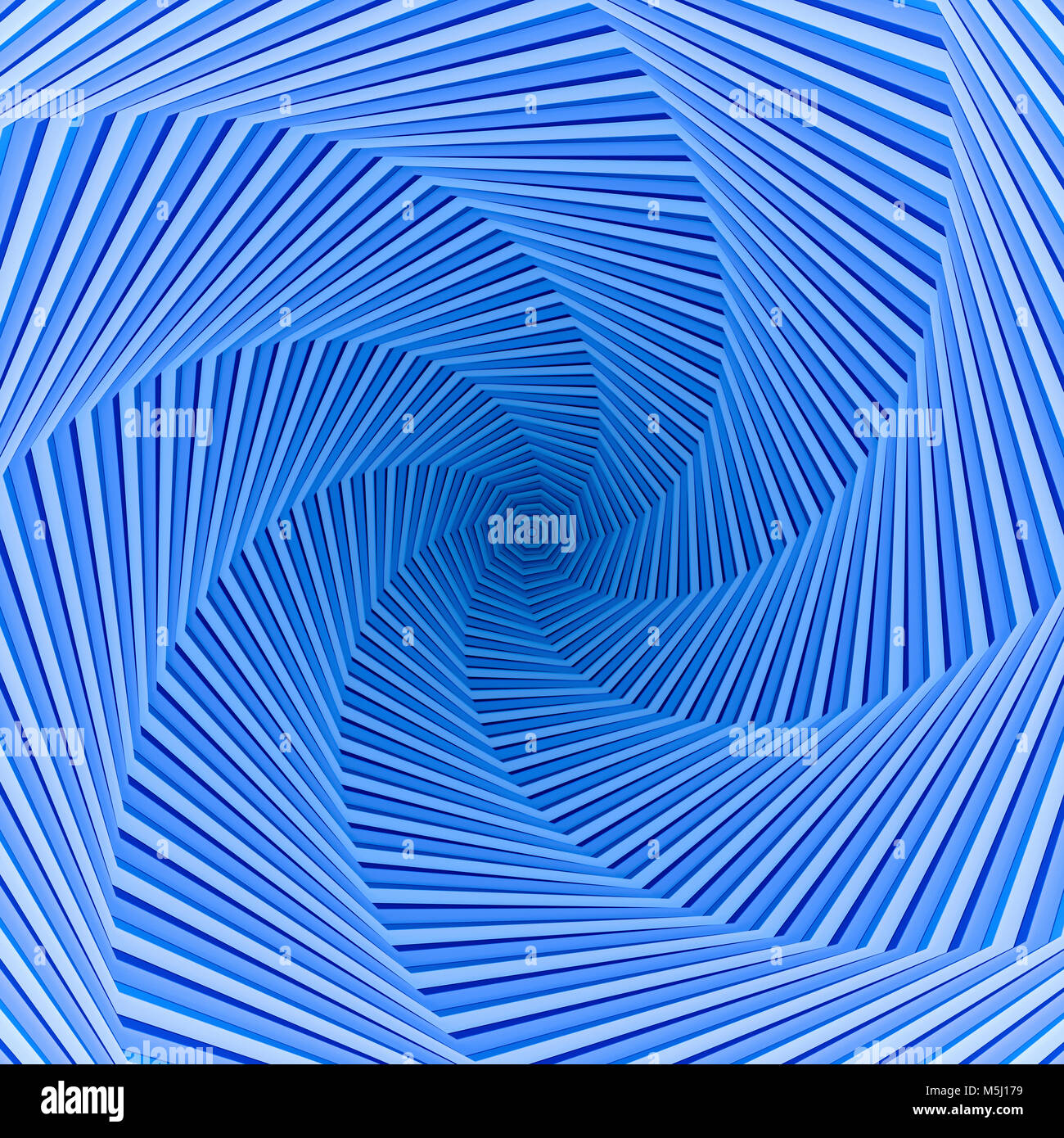 Spirale bleu avec centre octogonal Banque D'Images