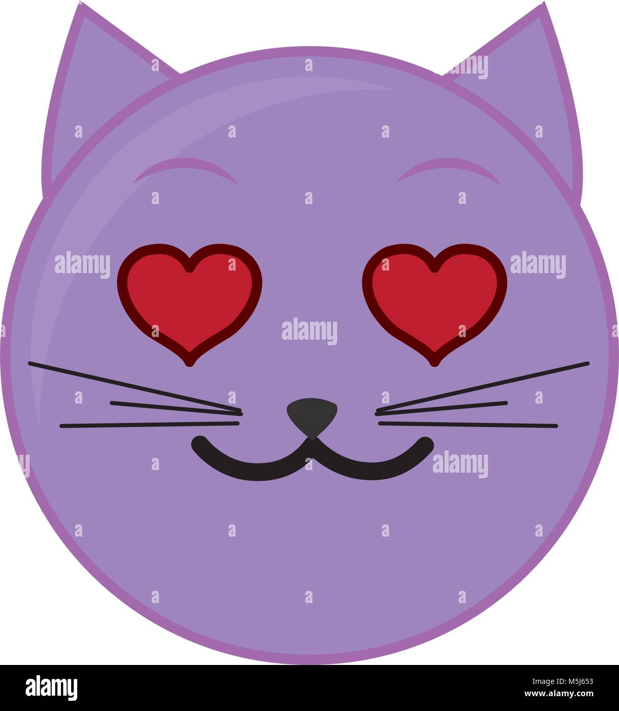 Visage De Chat Amoureux Expression Emoji Image Vectorielle Stock Alamy