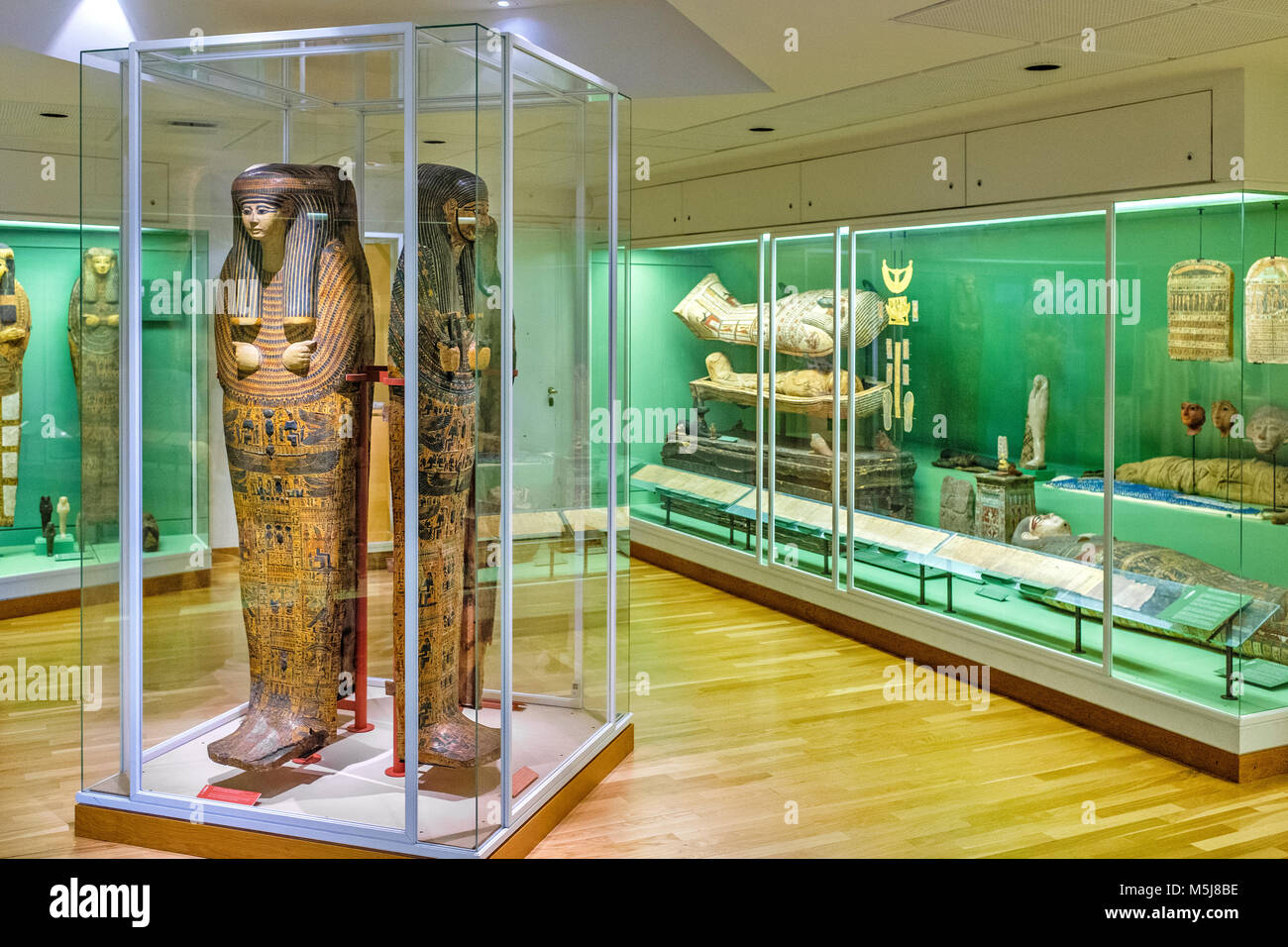 Copenhague, Nouvelle-Zélande région / Danemark - 2017/07/26 : Musée d'art ancien Glyptotek - exposition de l'ancienne Egypte spécimens - sarcophage et momies Banque D'Images