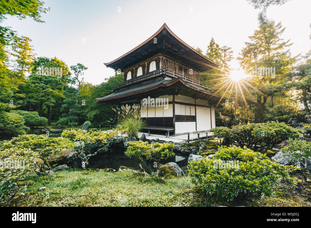 Vieux temple japonais à Kyoto,interprétation artistique Banque D'Images