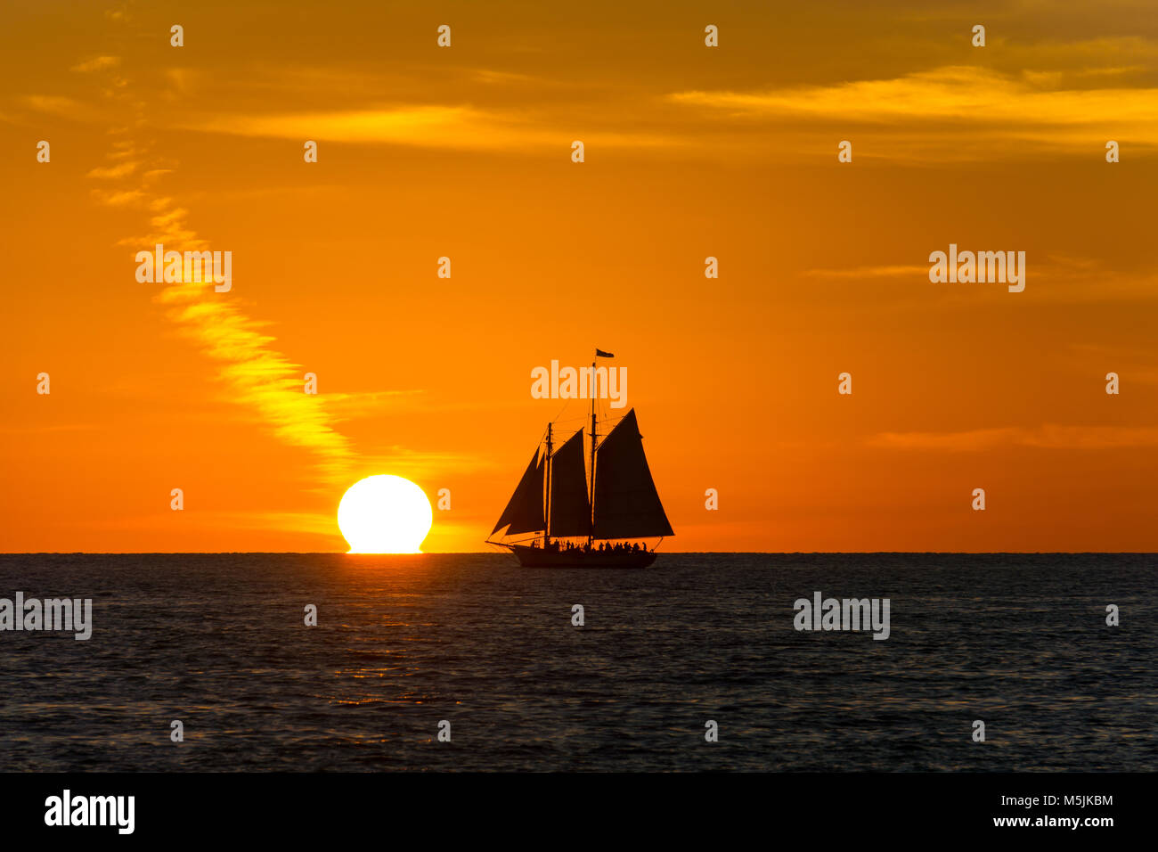 USA, Floride, à côté de soleil orange au coucher du soleil près de key west Banque D'Images