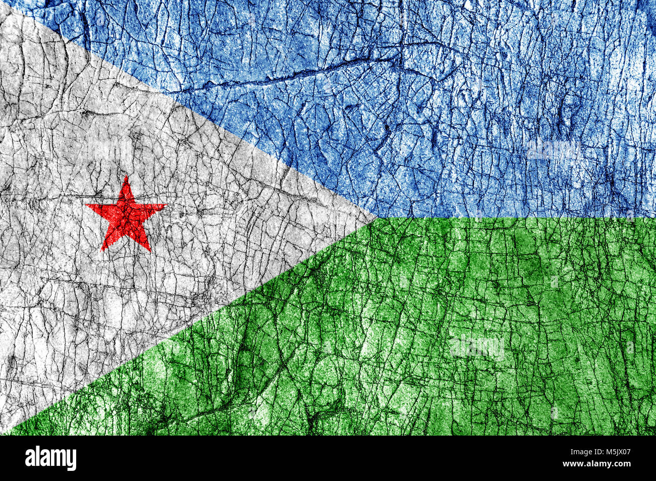 Rancune peint pierre drapeau Djibouti Banque D'Images