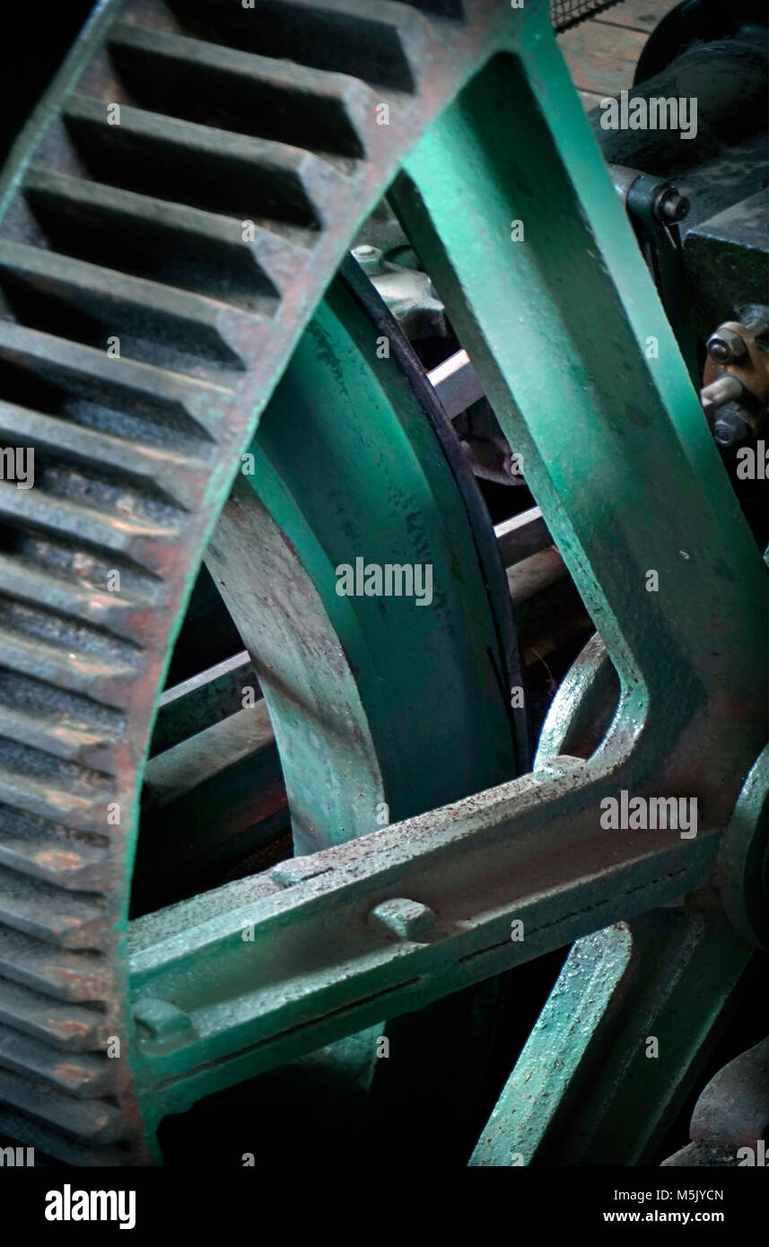 L'engrenage de la pompe à vapeur d'époque Banque D'Images