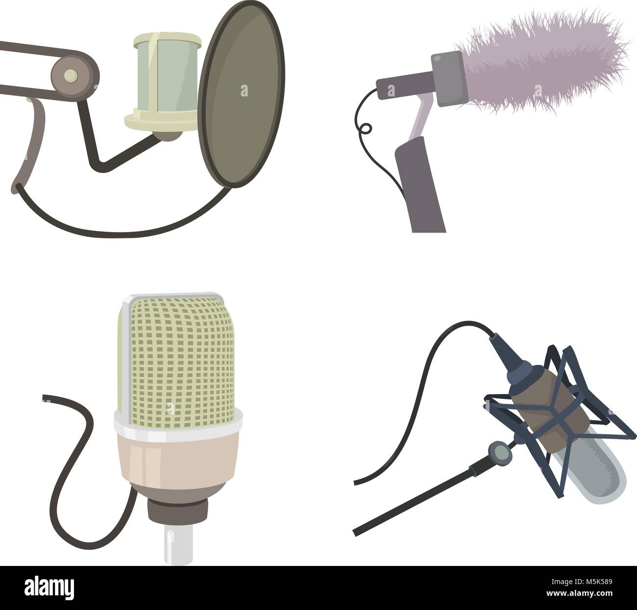 Icon set microphone de studio, de style cartoon Image Vectorielle Stock -  Alamy