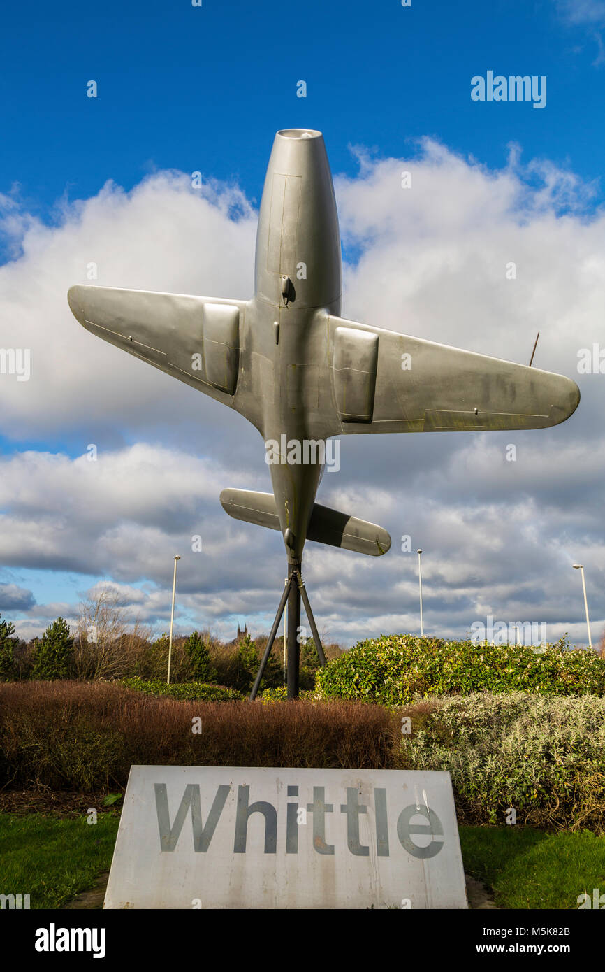 Monument à Sir Frank Whittle, inventeur du moteur à réaction. Banque D'Images