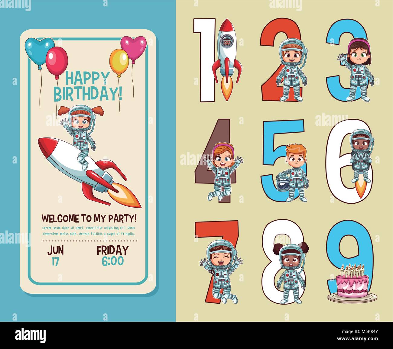 Carte D Invitation D Anniversaire Pour Enfants Image Vectorielle Stock Alamy Carte D Invitation D Anniversaire Pour Enfants Image Vectorielle Stock Alamy