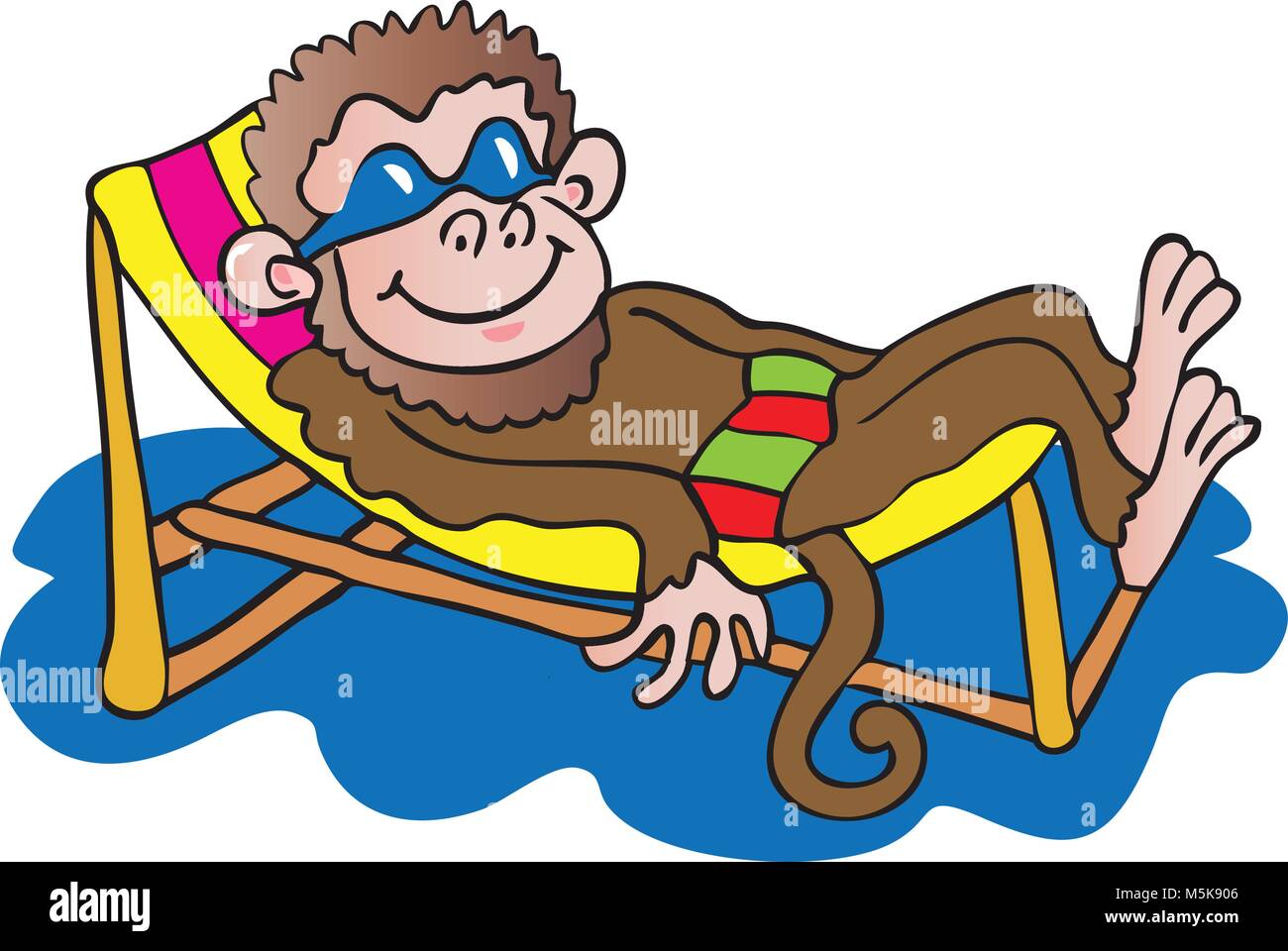 Un dessin de singe dans un transat Image Vectorielle Stock - Alamy