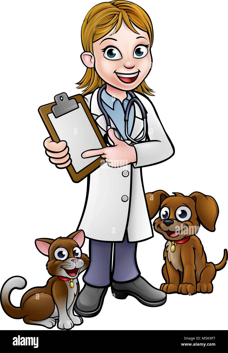 Vet Personnage Holding Clipboard Illustration de Vecteur