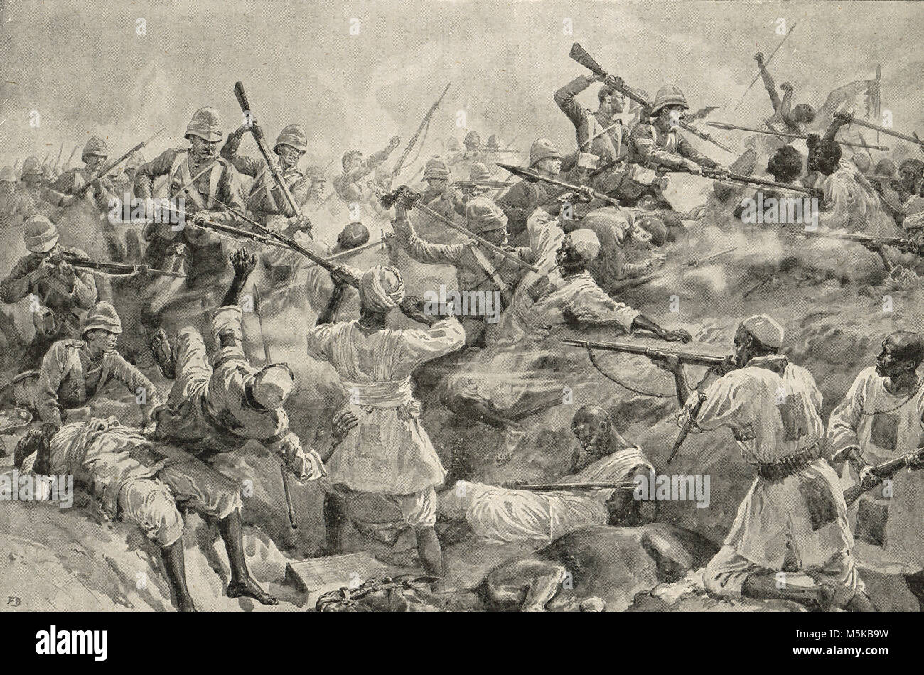 La dernière charge à la bataille d'Atbara, 8 avril 1898, Deuxième guerre au Soudan Banque D'Images