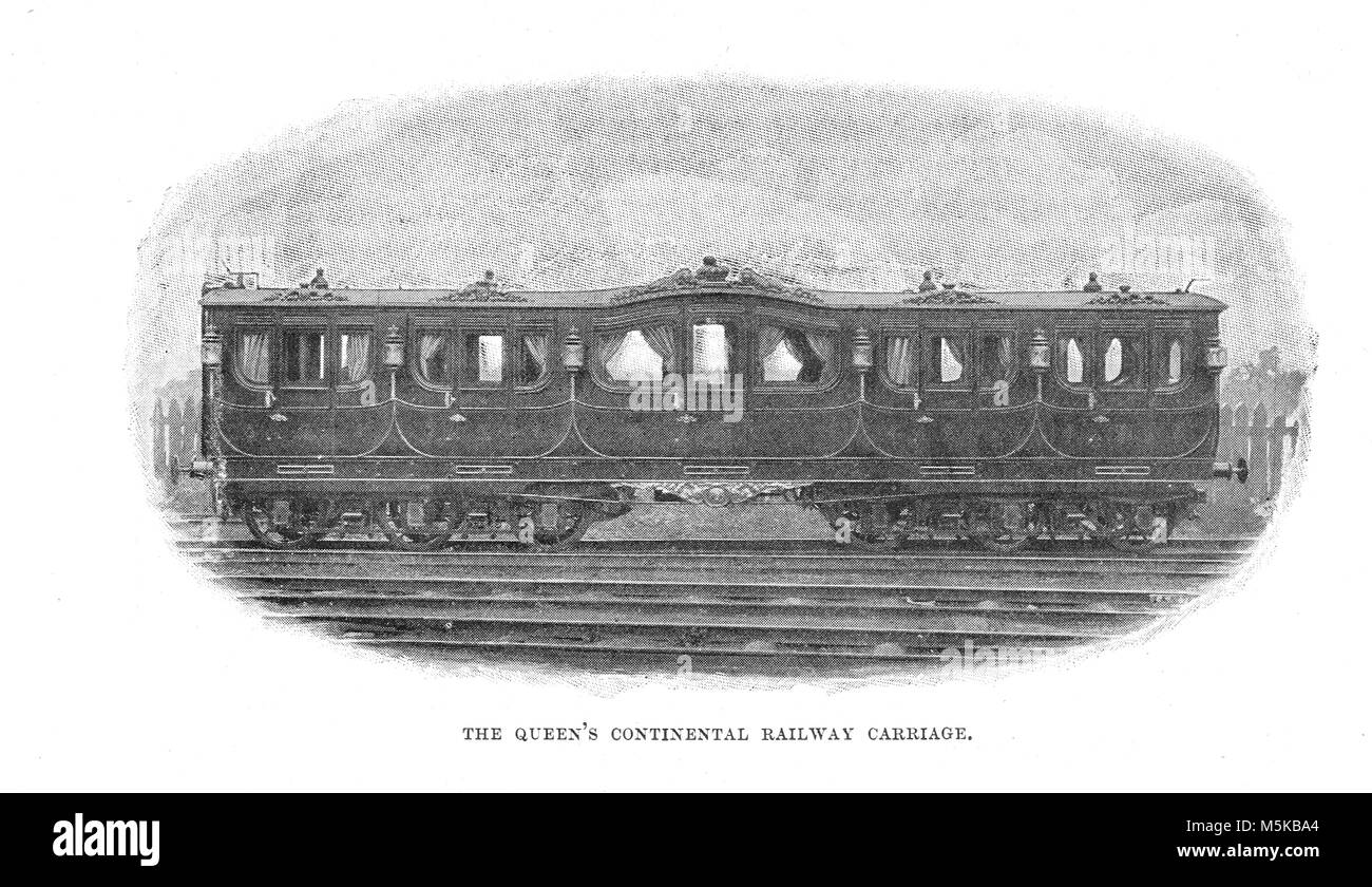 La reine Victoria's continental railway carriage, visite de Nice, France, 1898 Banque D'Images