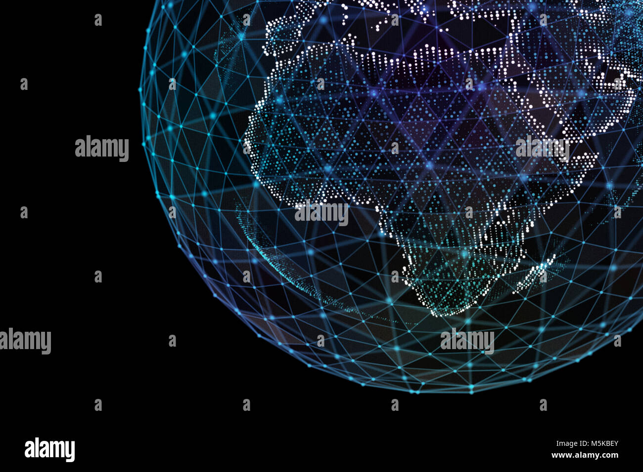 La communication en réseau numérique. Globe de la terre. 3d illustration. Banque D'Images