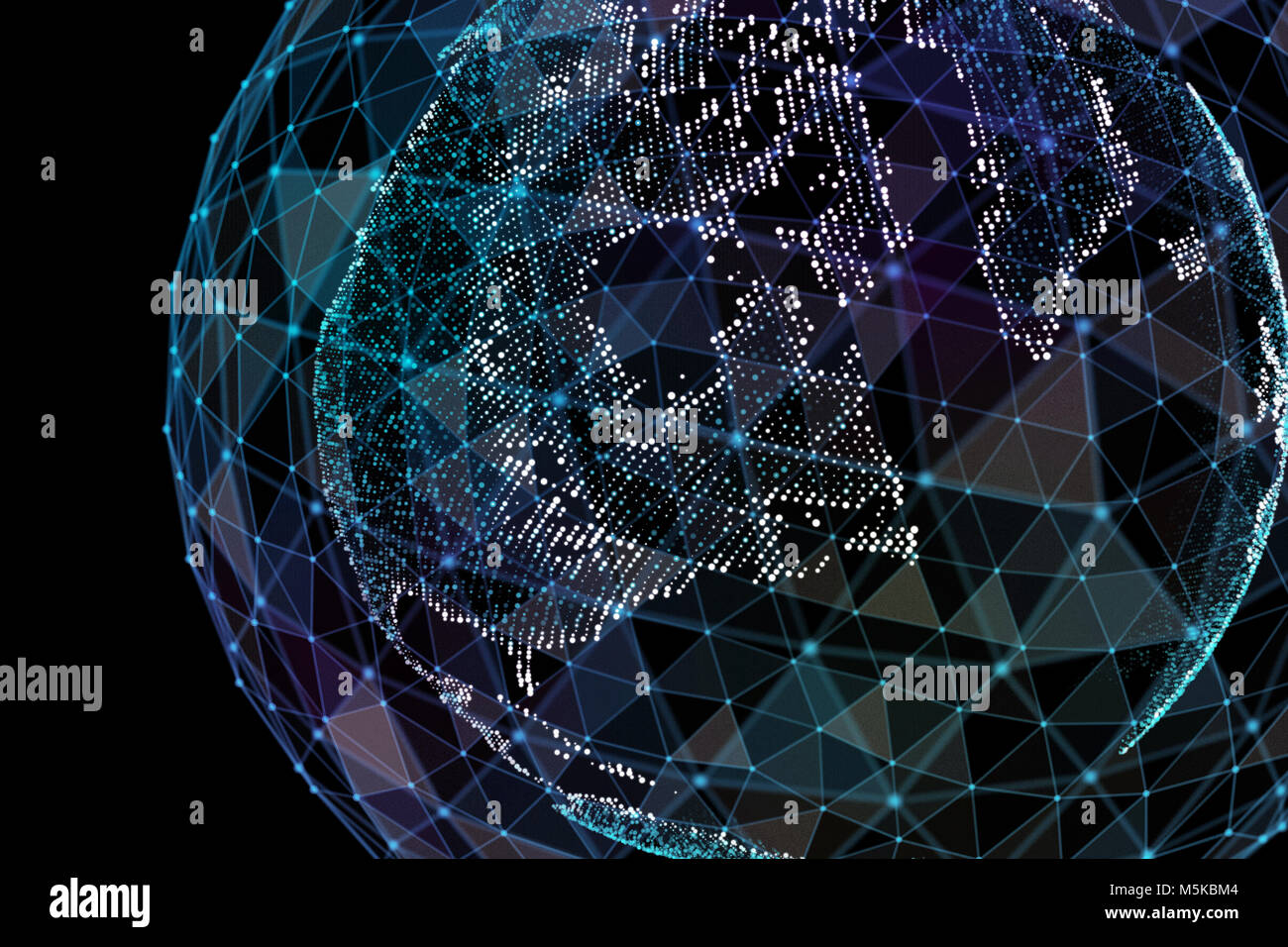 La communication en réseau numérique. Globe de la terre. 3d illustration. Banque D'Images