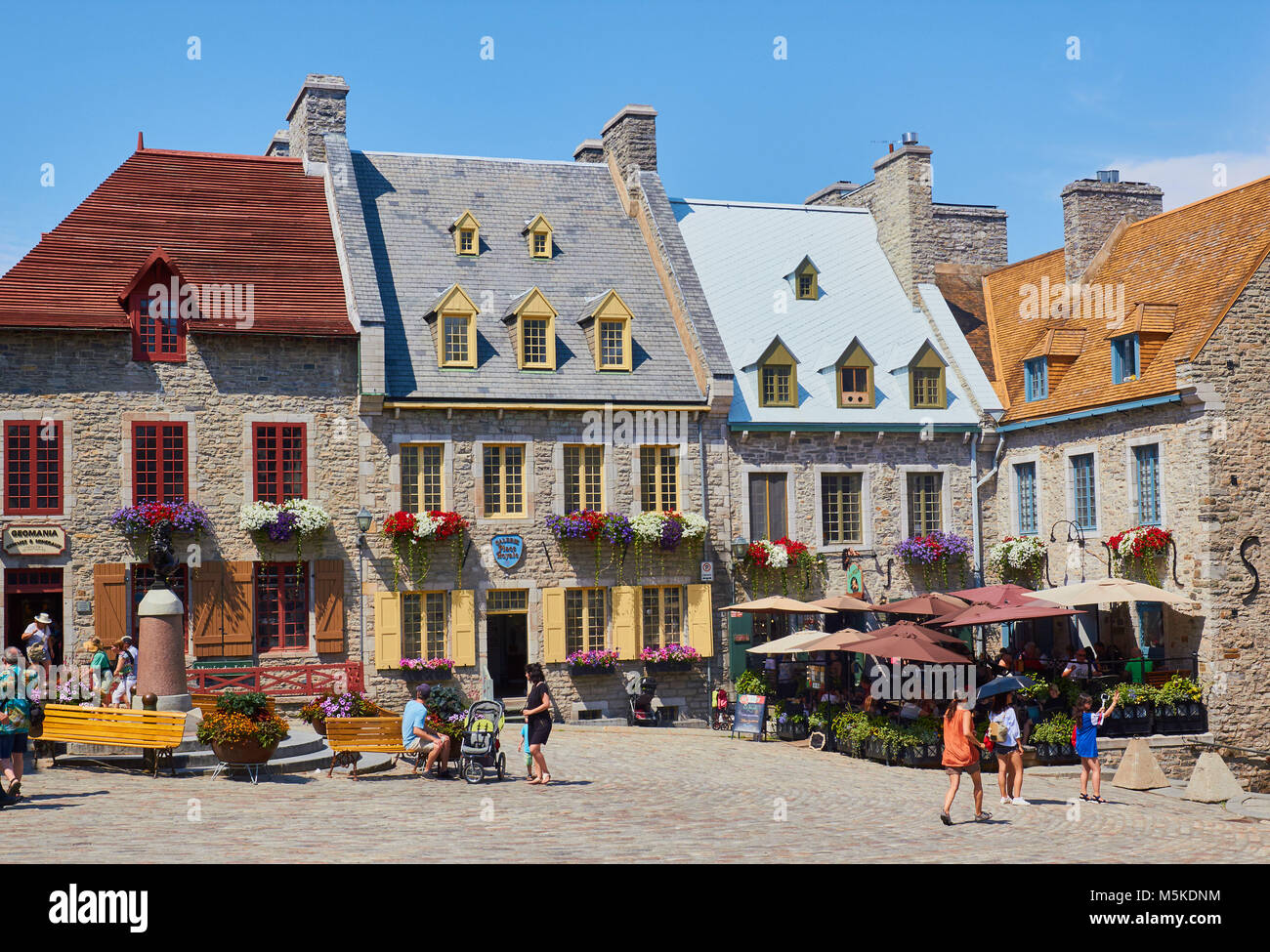 Place Royale, Vieux Québec voisinage hsitoric, Ville de Québec, la Province du Québec, Canada. 1er site de l'établissement français permanent en Amérique du Nord Banque D'Images