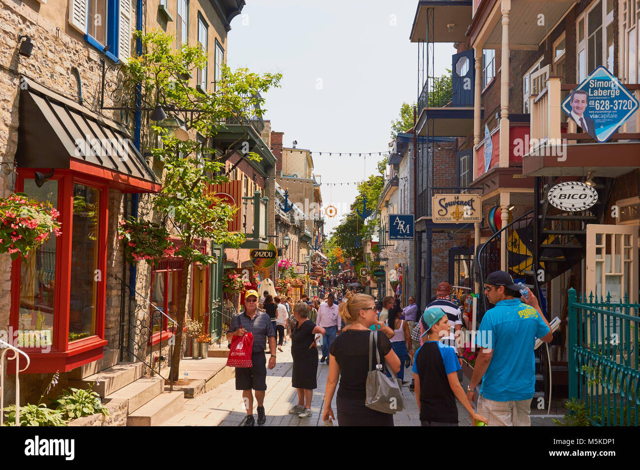 Les touristes dans le vieux quartier historique de Québec, Québec, Québec, Canada Province Banque D'Images