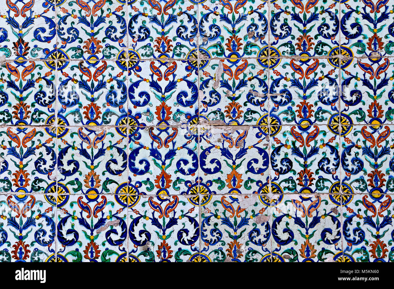 Des tuiles sur les murs du palais de Topkapi à Istanbul, Turquie. Banque D'Images