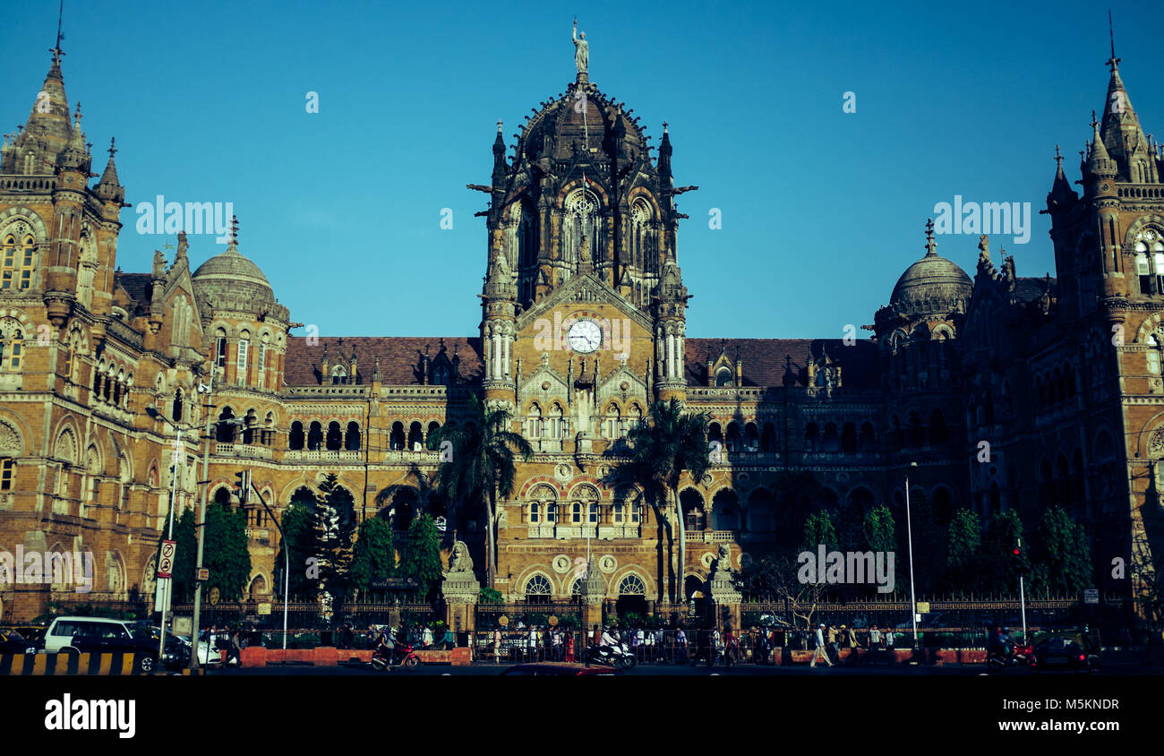 Le Grand Central Terminal de chemin de fer à Mumbai, Inde Banque D'Images