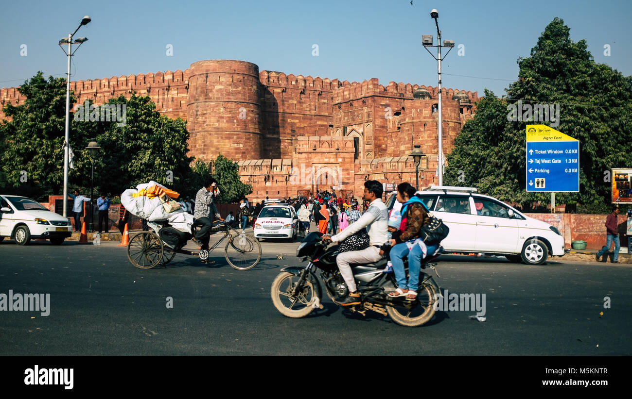 Le Fort Rouge d'Agra, Inde Banque D'Images Le Fort Rouge d'Agra, Inde Banque D'Images