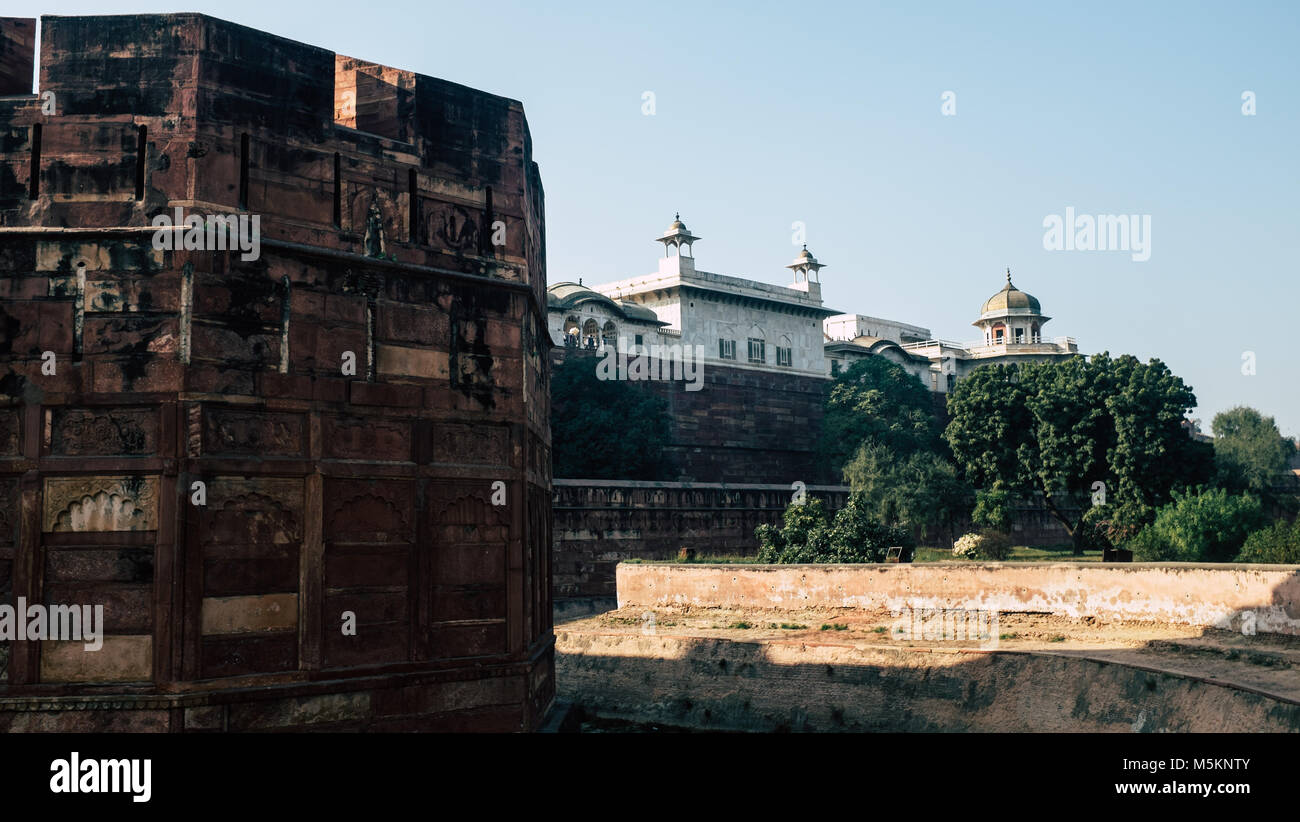 Le Fort Rouge d'Agra, Inde Banque D'Images Le Fort Rouge d'Agra, Inde Banque D'Images
