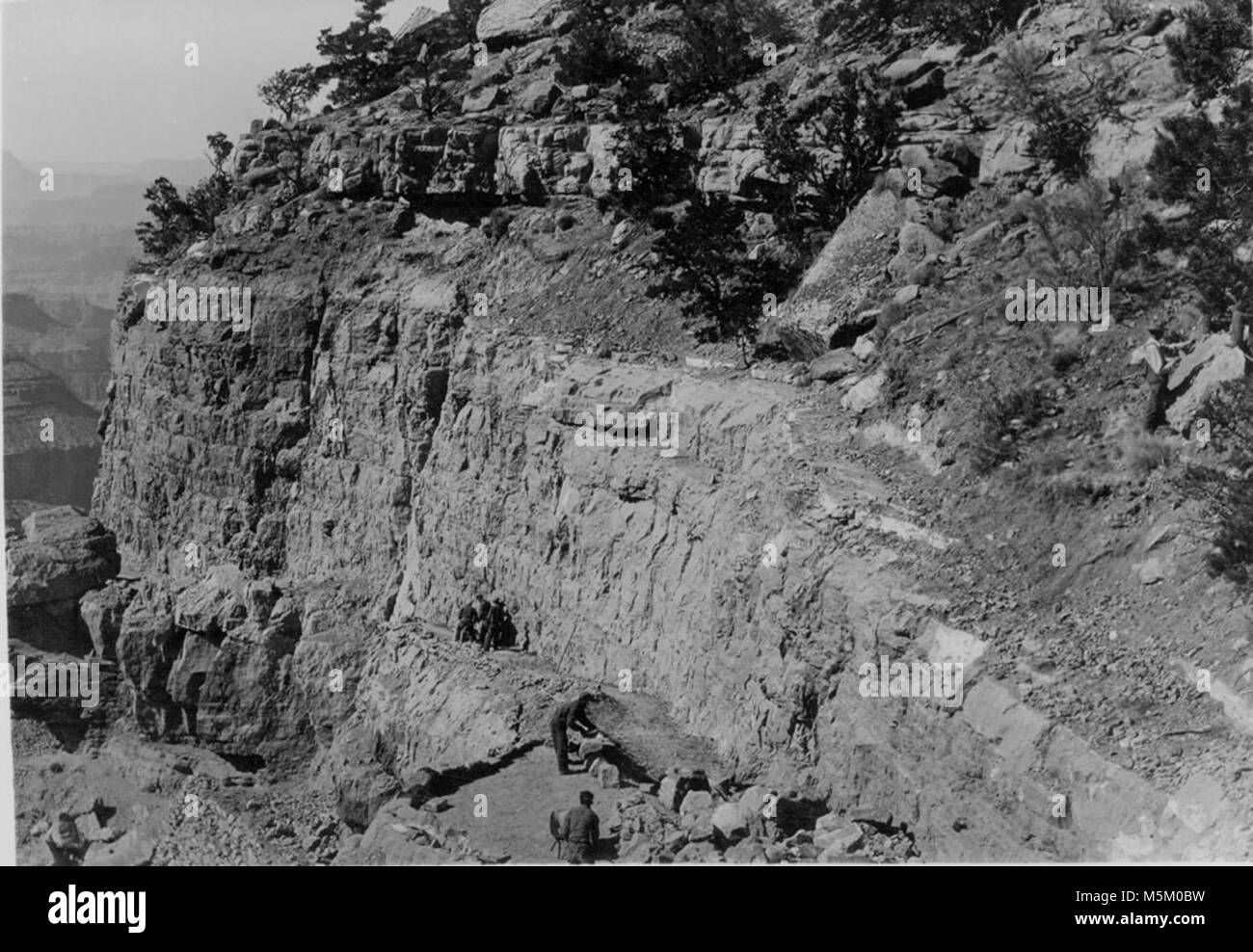 Historique Grand Canyon Bright Angel Trail . BRIGHT ANGEL TRAIL MAINTENANCE, LE PARC NATIONAL DU GRAND CANYON. Banque D'Images