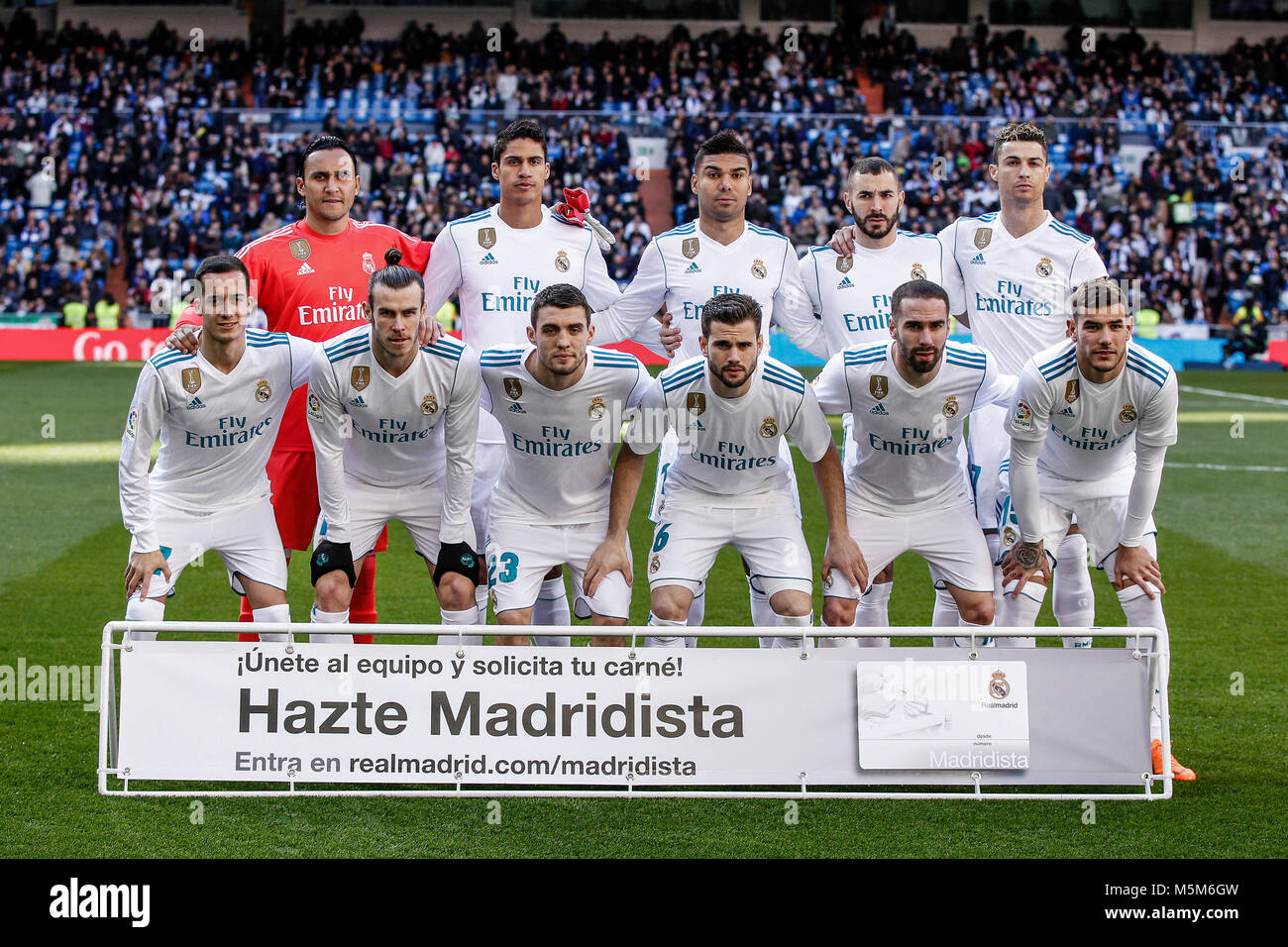 Groupe de l'équipe de Liune La Liga match entre Real Madrid vs Deportivo Alaves au Santiago Bernabeu à Madrid, Espagne, le 24 février 2018. Más Información Gtres Crédit : Comuniación sur ligne, S.L./Alamy Live News Banque D'Images