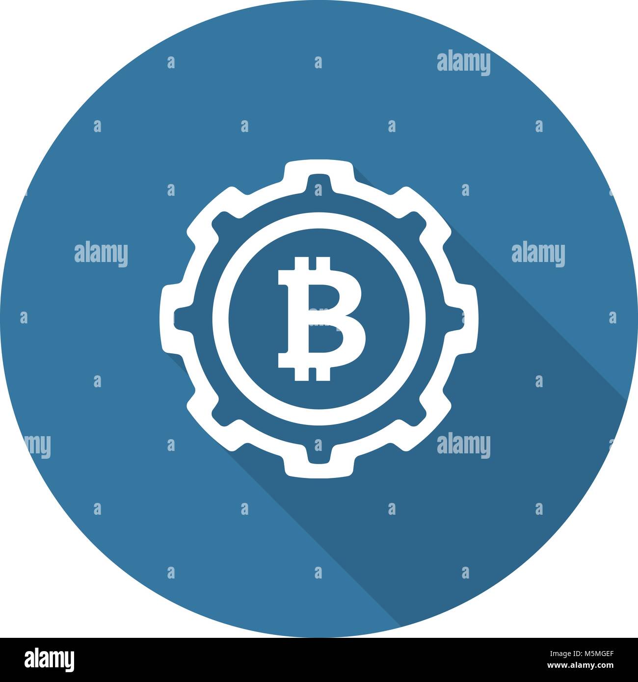 L'icône de l'industrie minière Bitcoin. Illustration de Vecteur