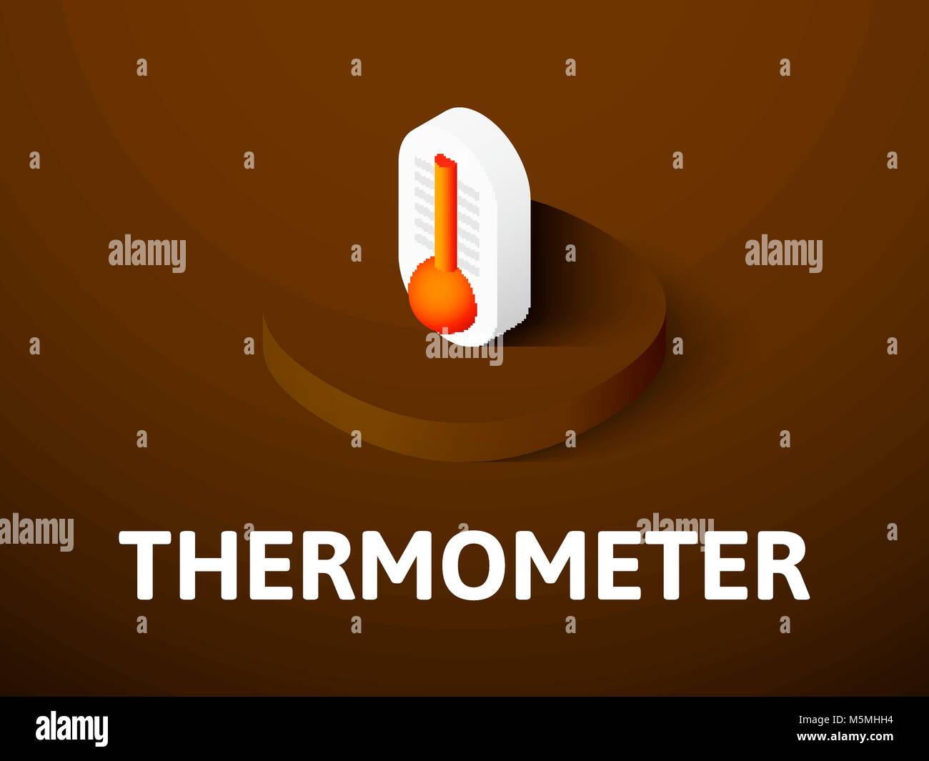 Icône isométrique Thermomètre, isolée sur un fond de couleur Illustration de Vecteur