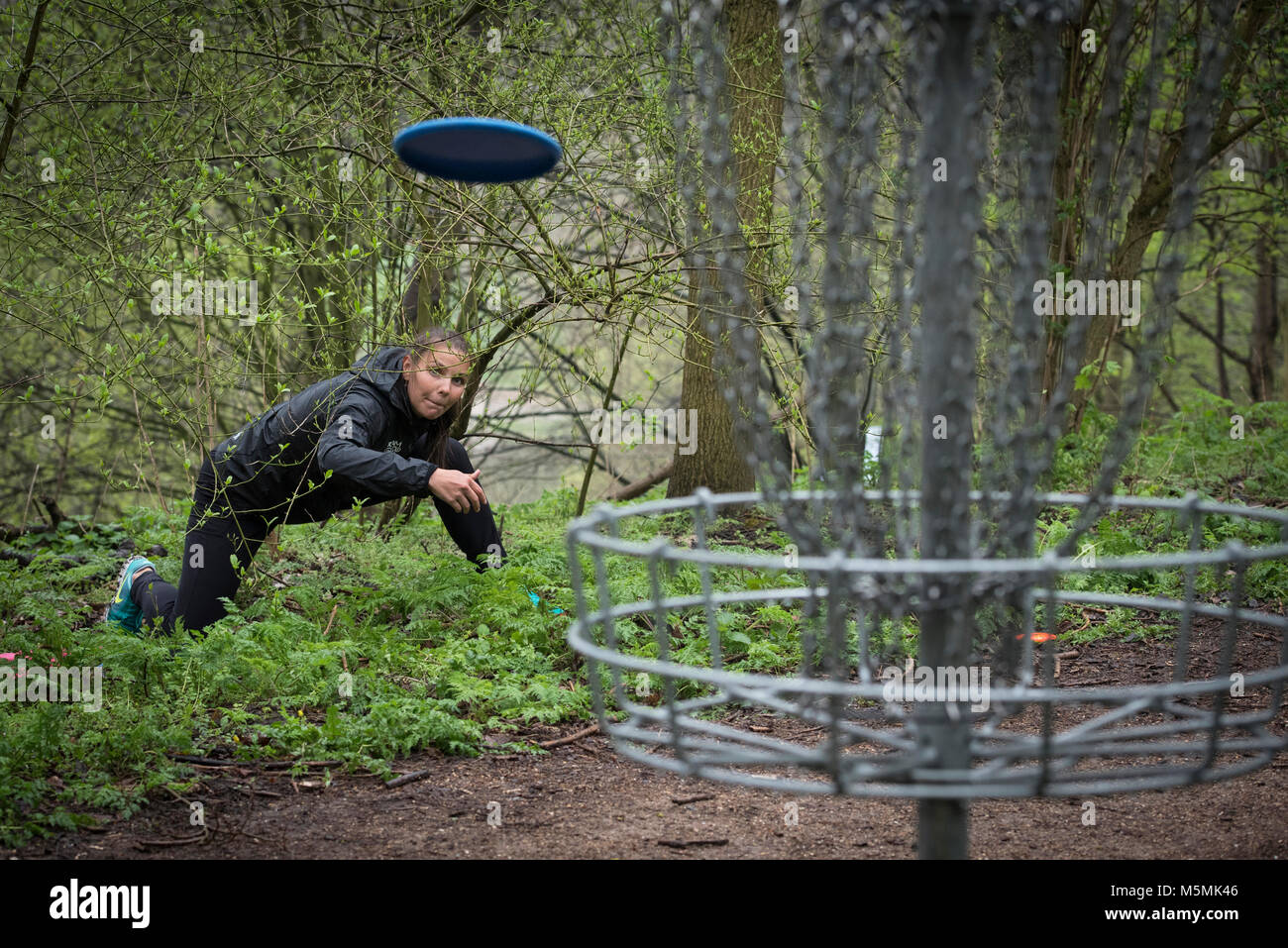 Les Pays-Bas. Rijswijk. 01-04-2017. Disc Golf de championnat néerlandais. Banque D'Images