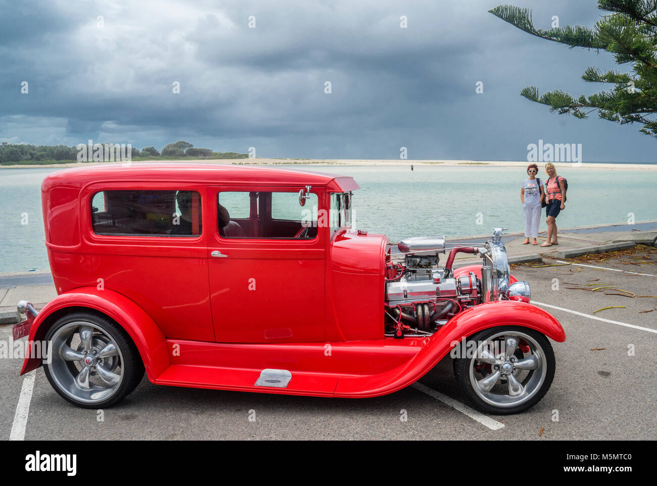 Hot Rod converti 1930 Ford modèle A, à l'entrée de la côte centrale, New South Wales, Australie Banque D'Images