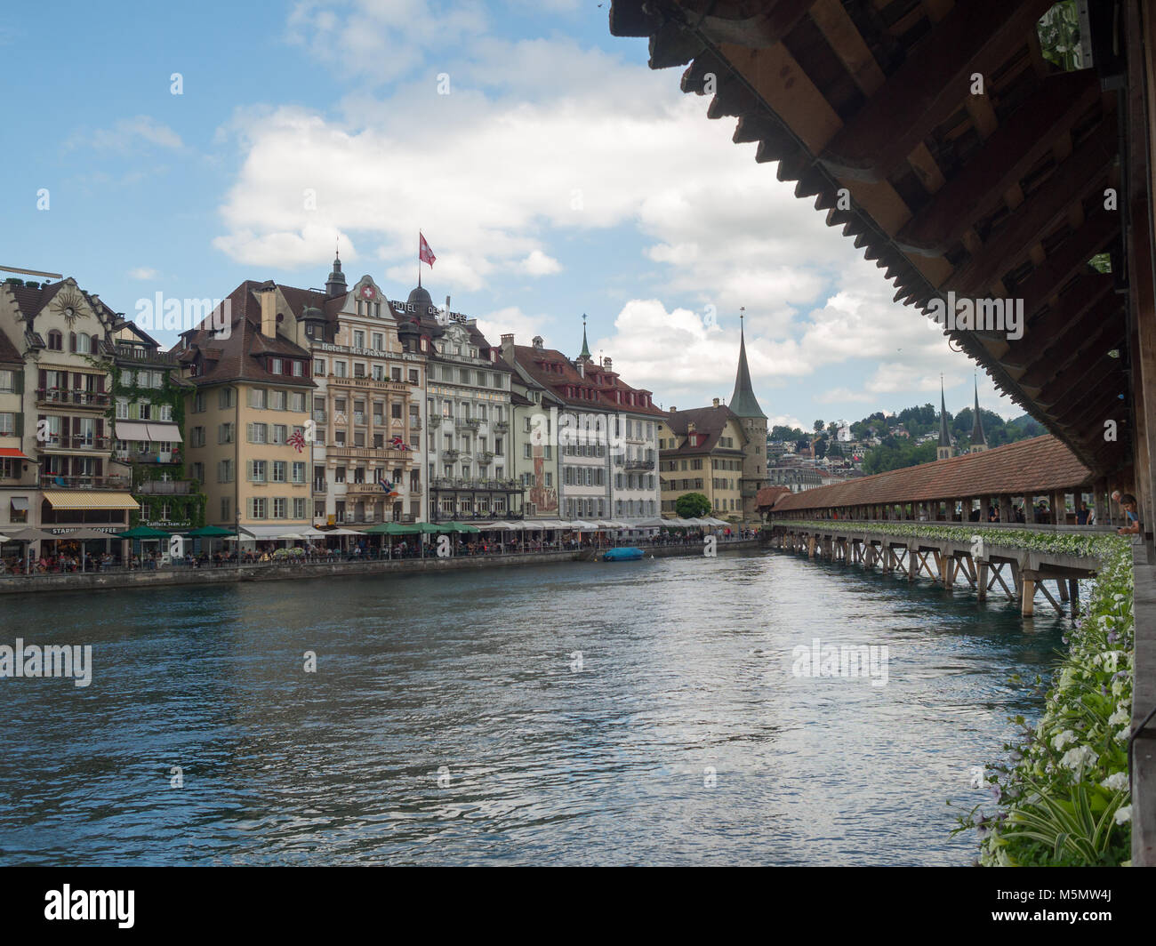 Pont de la chapelle de Lucerne Banque D'Images