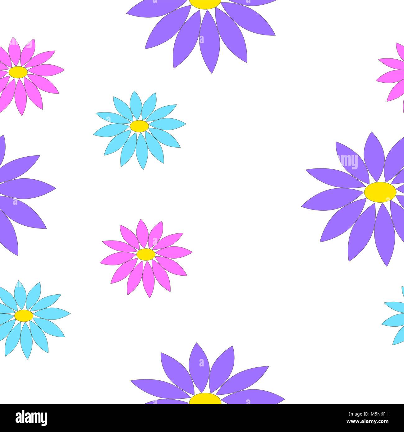 La texture d'été transparente composée de fleurs sauvages. Vector seamless texture sur le tissu, l'emballage, etc. Illustration de Vecteur