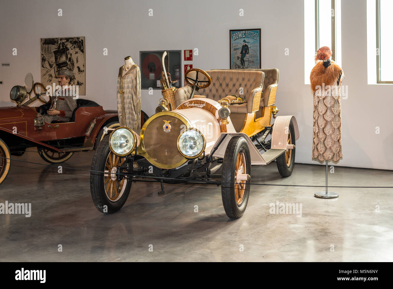 Malaga, Espagne - décembre 7, 2016 : un millésime 1907 Roadster Richmond location appartient à la collection présentée au Musée de l'Automobile de Malaga en Espagne. Banque D'Images