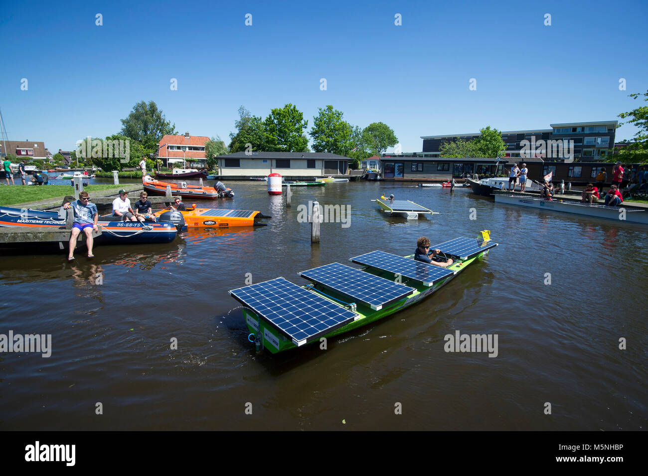 Les Pays-Bas. Akkrum. 27-05-2017. Dutch Championship course de bateaux solaires Banque D'Images