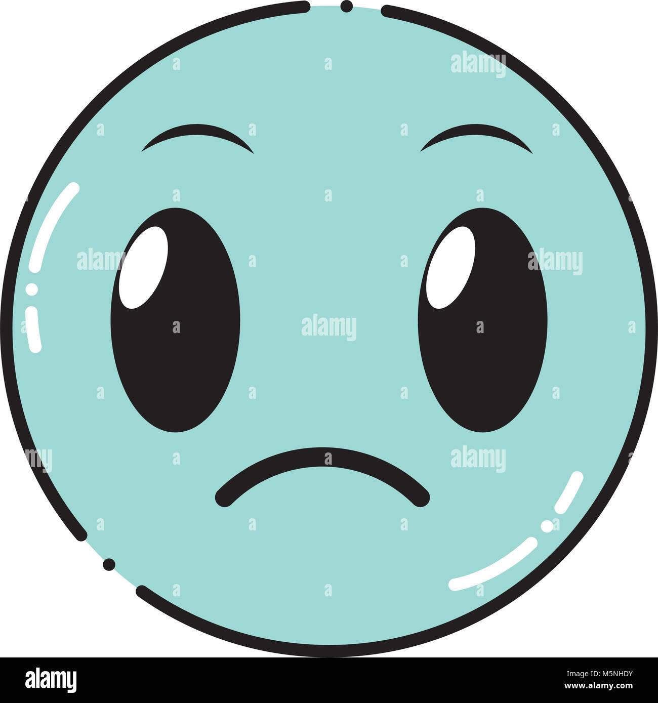 Geste visage triste couleur expression emoji Illustration de Vecteur