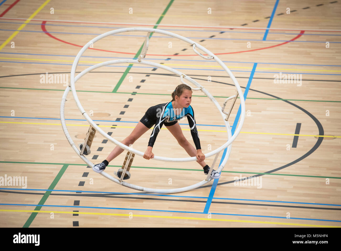 Les Pays-Bas. Krimpen aan den Ijssel. 10-06-2017. Championnat hollandais volant la gymnastique. Banque D'Images