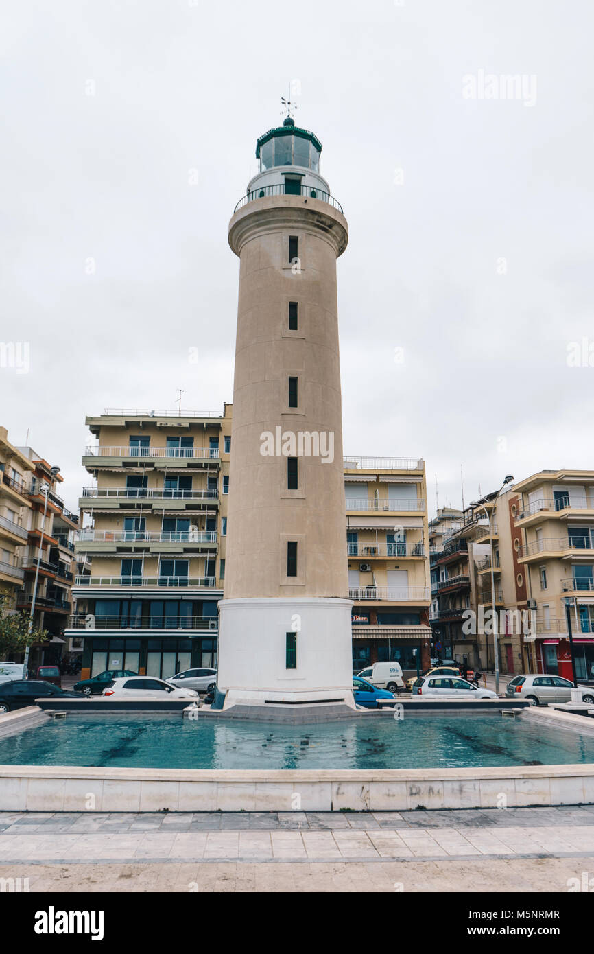 Alexandroupolis, Grèce - 2 Février 2018 : Phare de Alexandroupolis ville de Grèce Banque D'Images