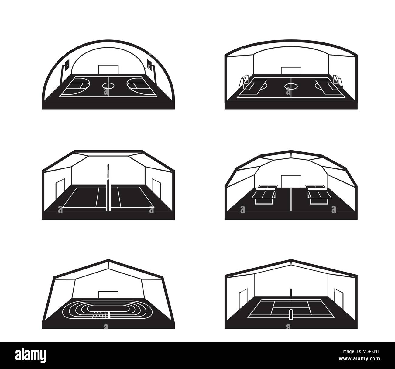 Les installations sportives couvertes - vector illustration Illustration de Vecteur